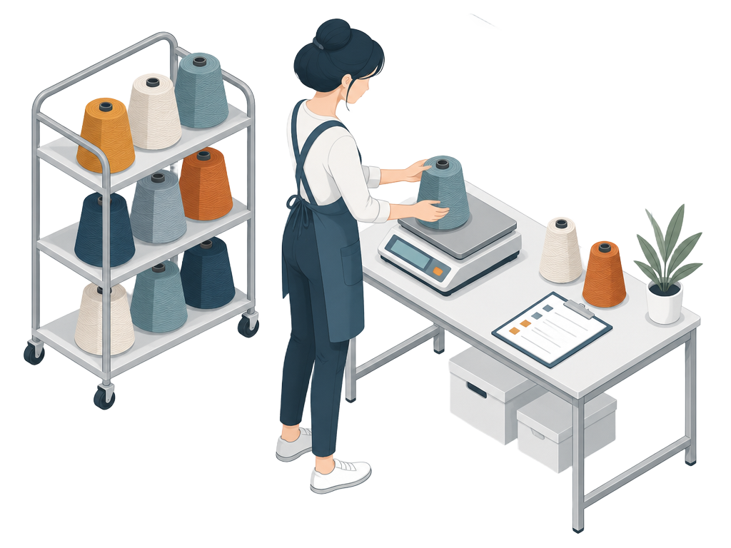Illustrazione dello step 03: Fabbisogno filati
